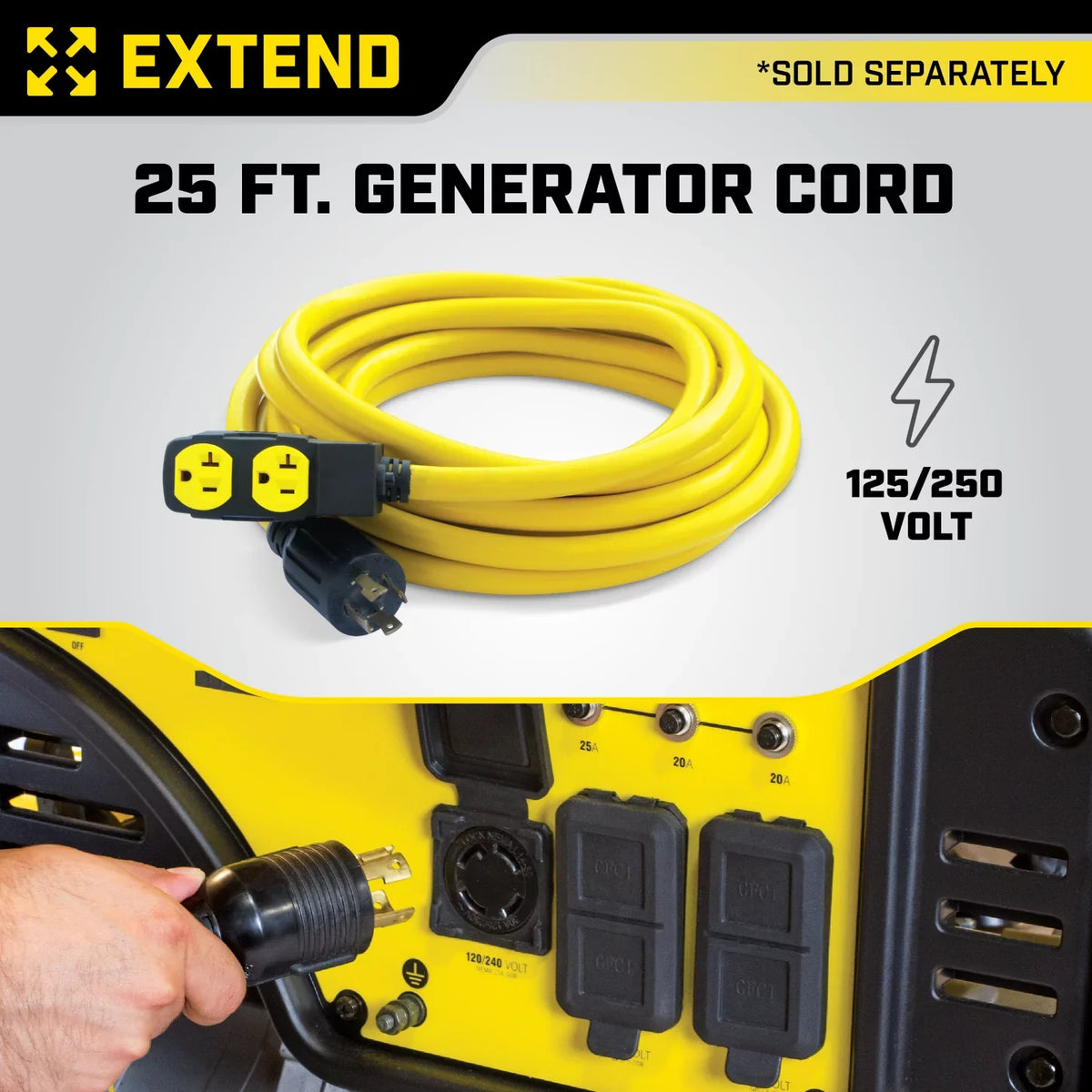 and 15,000/12,000 Lift Watts Generator Electric Power Hook with Champion Portable Equipment Start