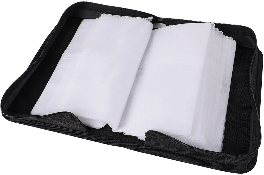 Zippers, Binder Portable Organizer / Capacity Car Leather Storage Holder Home, 80 Bag Wallet, With For / Disc Case Storage PU Office,Travel, Case