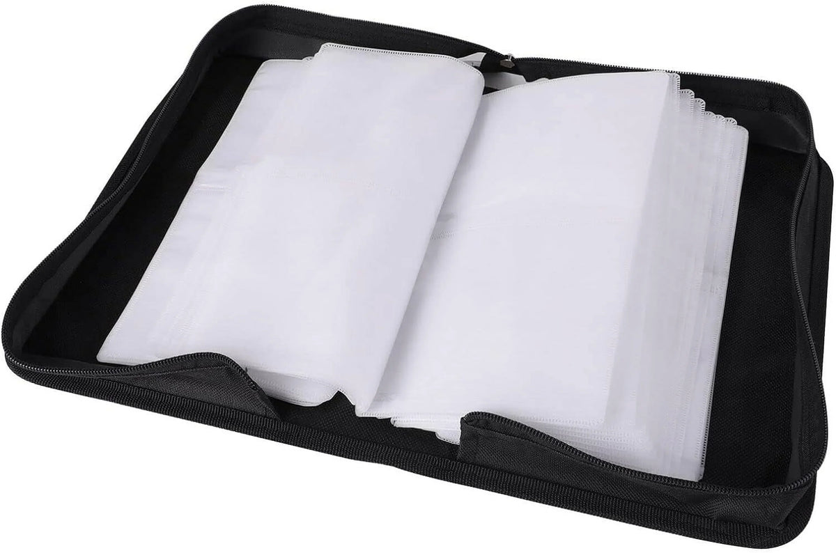 Zippers, Binder Portable Organizer / Capacity Car Leather Storage Holder Home, 80 Bag Wallet, With For / Disc Case Storage PU Office,Travel, Case