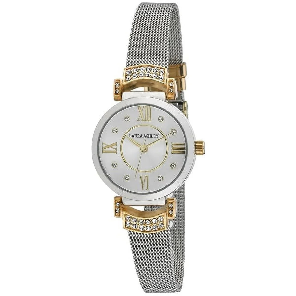 Toned Two Mesh LA31051TTG Ashley Women's Crystal Watch Gold dimension Accent Laura Deco One -