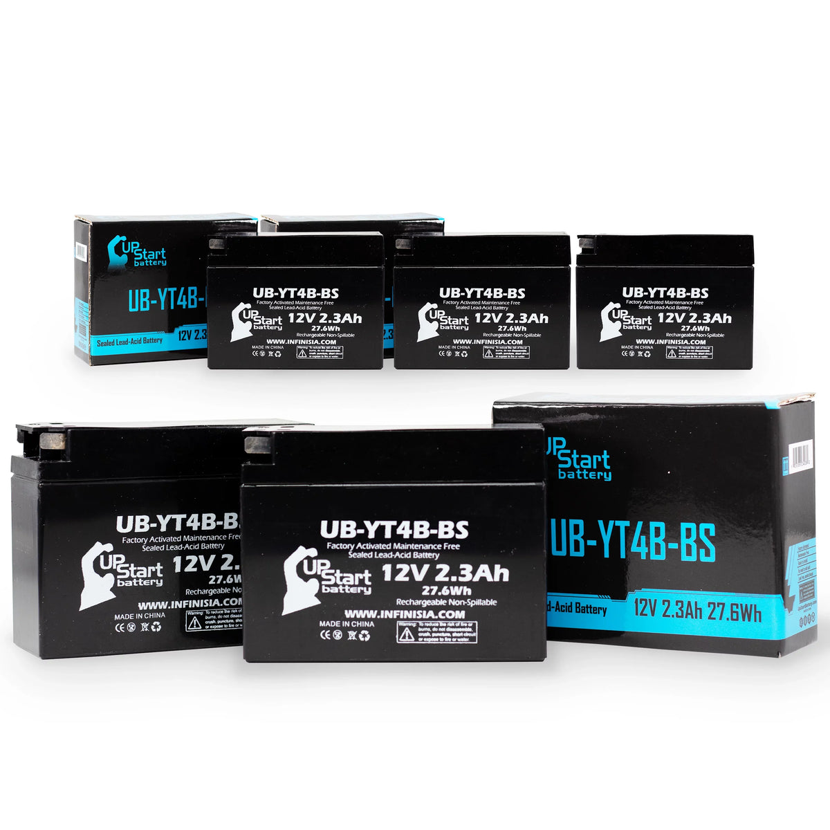 12V, Replacement 2001 2.3Ah, UpStart 5-Pack Free, - UB-YT4B-BS SR400 Factory Motorcycle Battery Battery 400CC Yamaha Maintenance for Activated,
