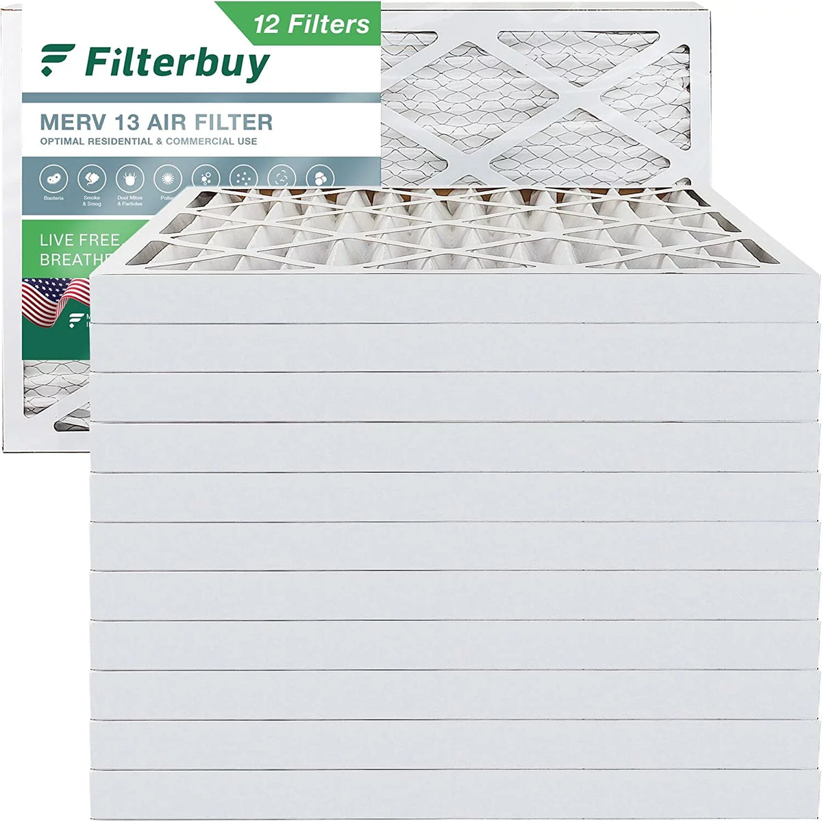 (12-Pack) Air AC Furnace 16x36x2 Pleated HVAC Filterbuy 13 MERV Filters