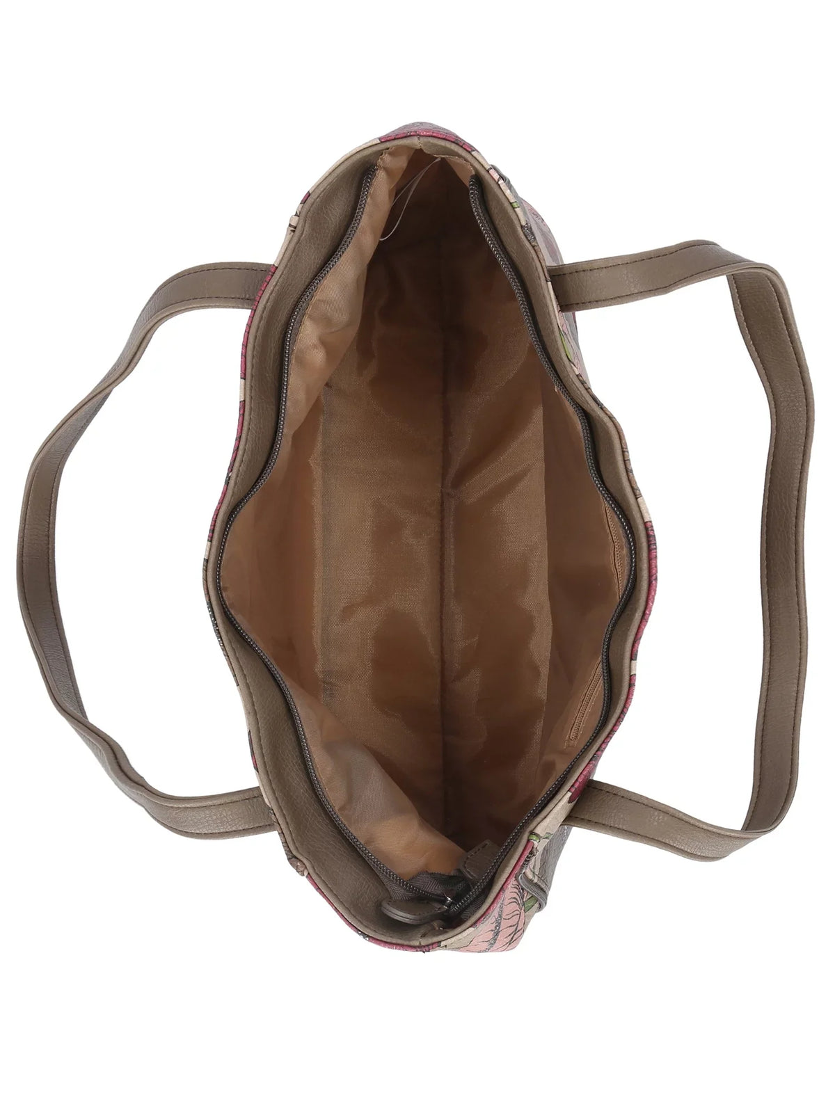 Koltov Marbella Bay Leather East / West Vegan Emily Leaf Tote,