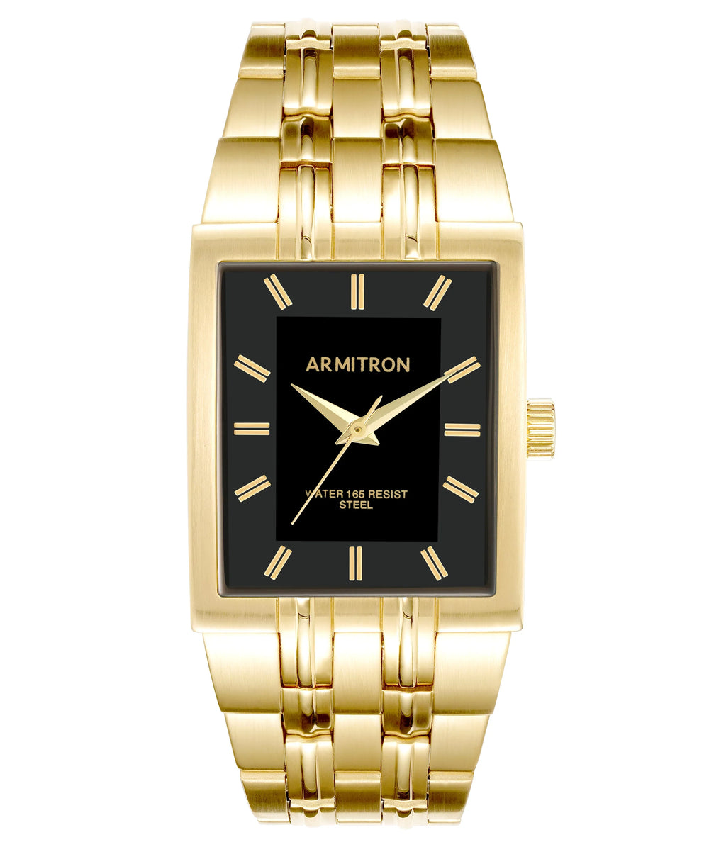 Tone Armitron Mens Watch with outfit Band Gold Metal Bracelet