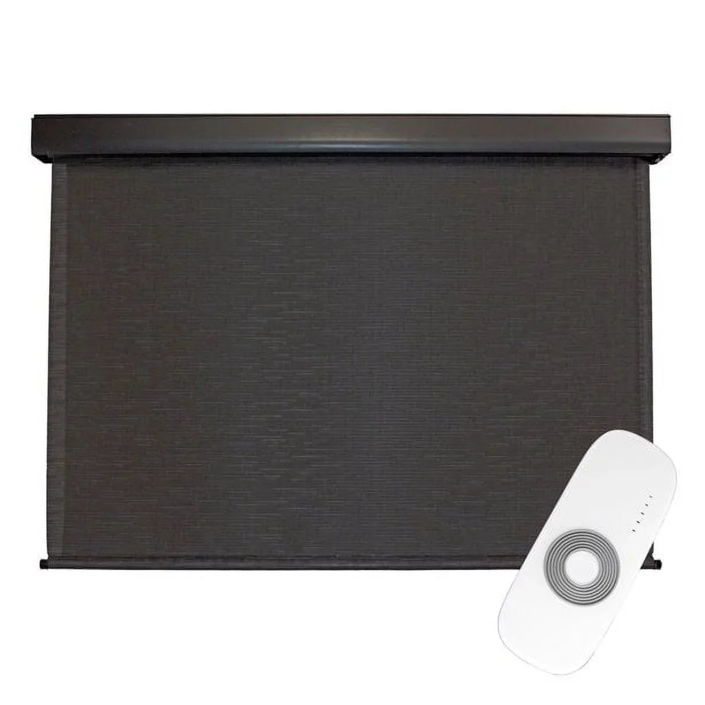 Fabrics Sun exterior Patio Shade Motorized Wide PVC (Dark 10ft Brown) Keystone