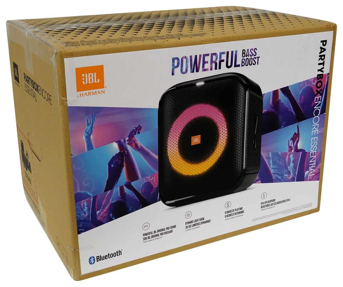 JBL Essential Portable + Encore Compact LED w Speaker Partybox Party Microphone