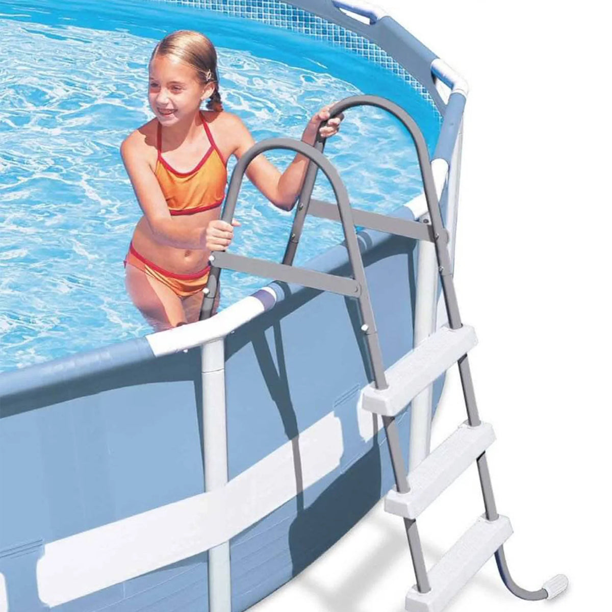 '+ Frame Above Ladder Mat Pool Intex Pool Ground Protective 42-Inch Ladder Steel