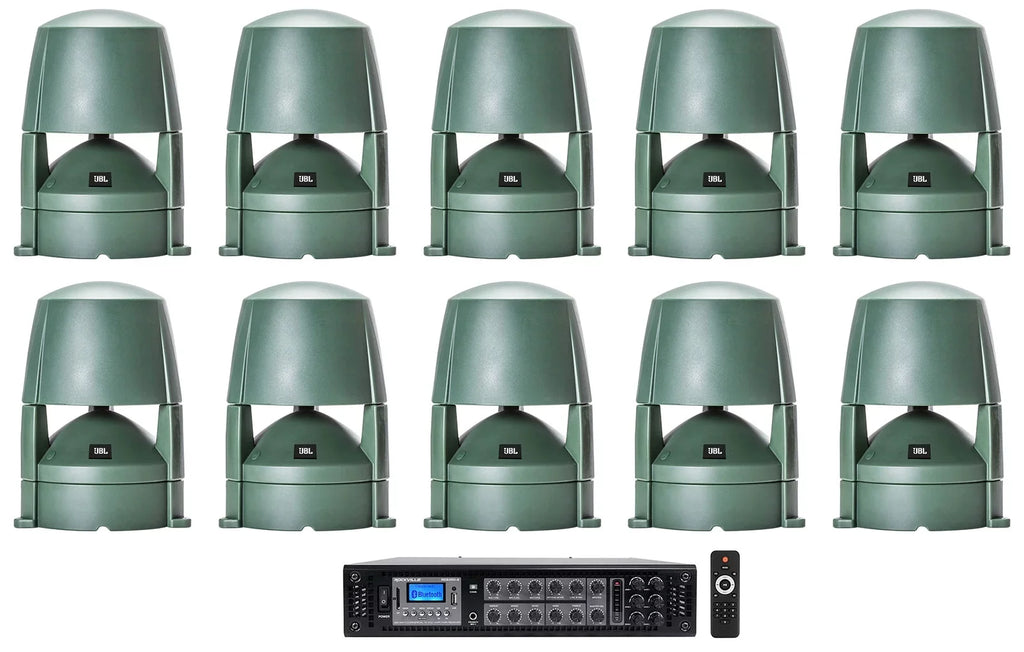exterior Speakers+Amplifier (10) CONTROL Commercial JBL 85M 70v Landscape 5.25"
