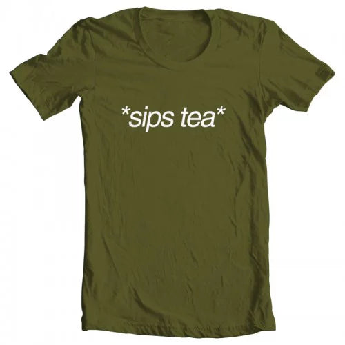 Tea Original by Meme GEEK Artwork Green Inspired TEEZ Sips Men's XXX-Large Military T-shirt Kermit