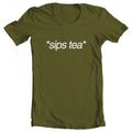 Tea Original by Meme GEEK Artwork Green Inspired TEEZ Sips Men's XXX-Large Military T-shirt Kermit