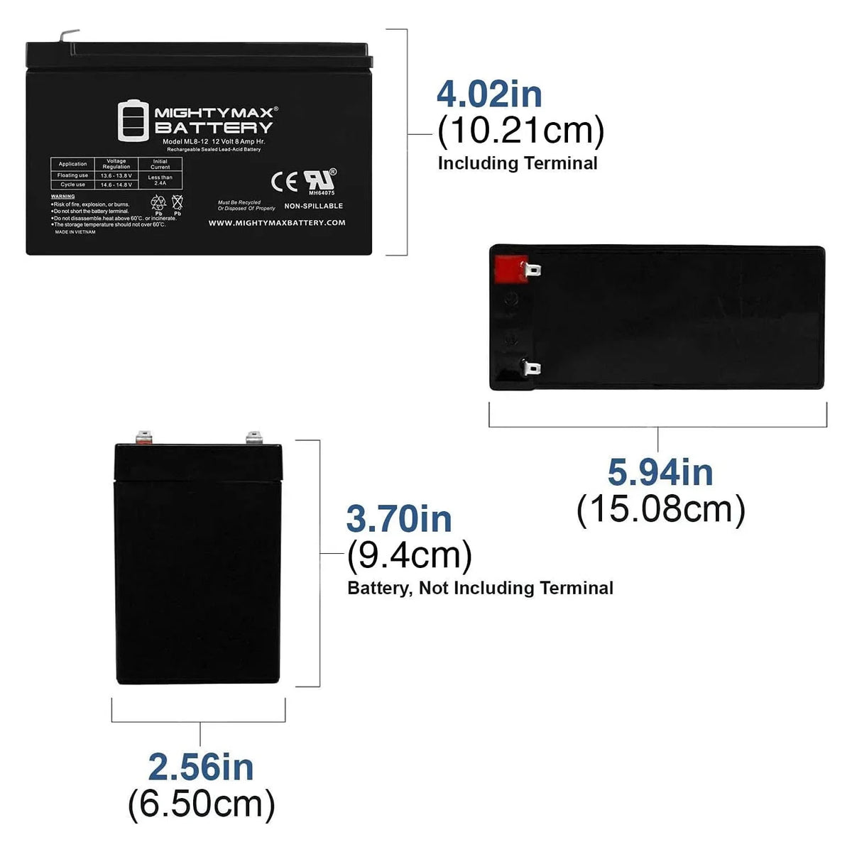 12V Panel 8AH for Solar + Battery 12V Mobility TravelMate