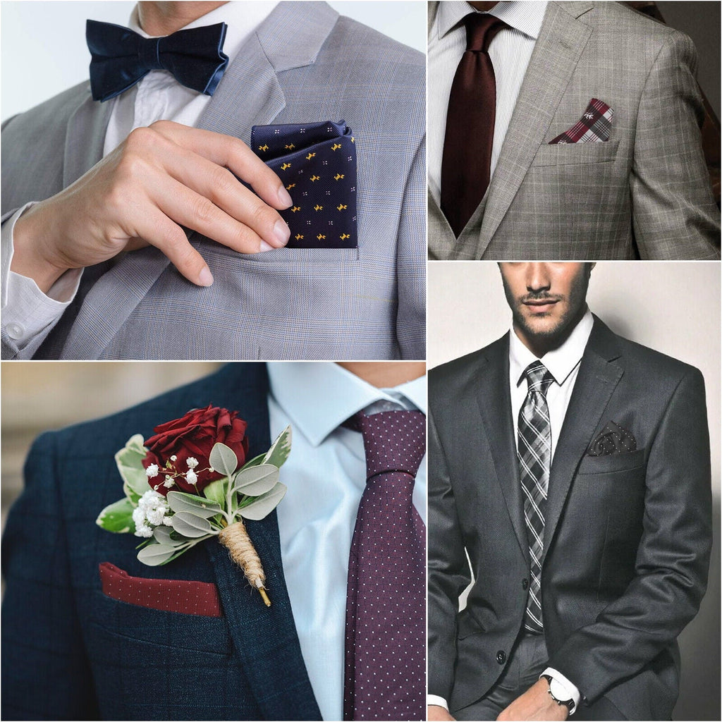 Pocket Party Men Fashion Silk Square Wedding Dot 8PCS Hanky Handkerchief Floral