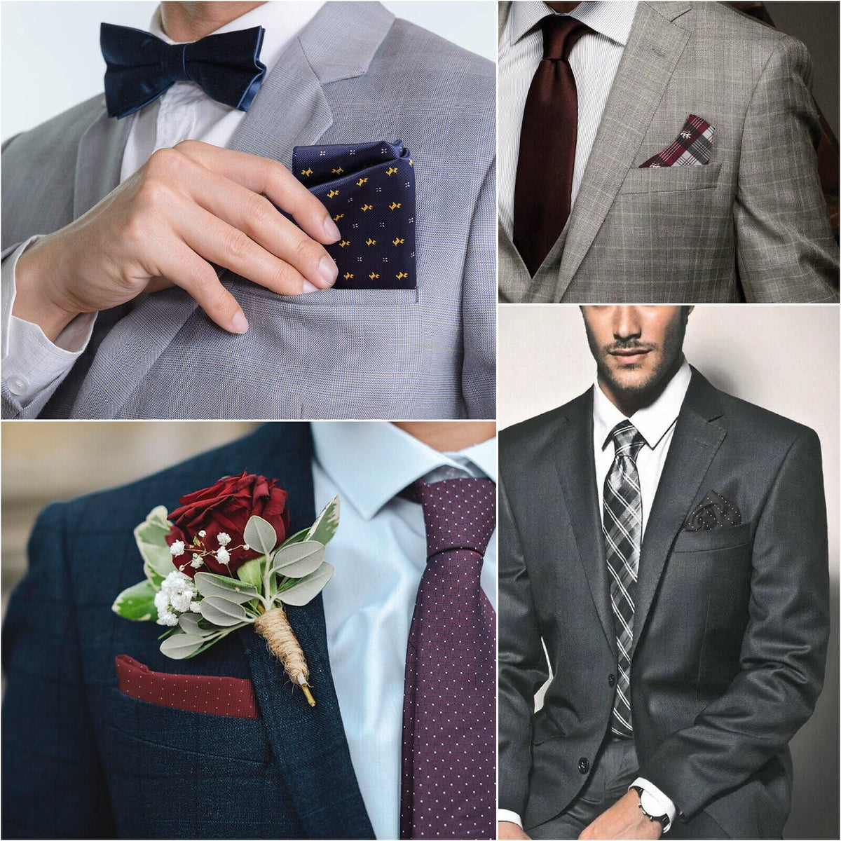 Pocket Party Men Fashion Silk Square Wedding Dot 8PCS Hanky Handkerchief Floral