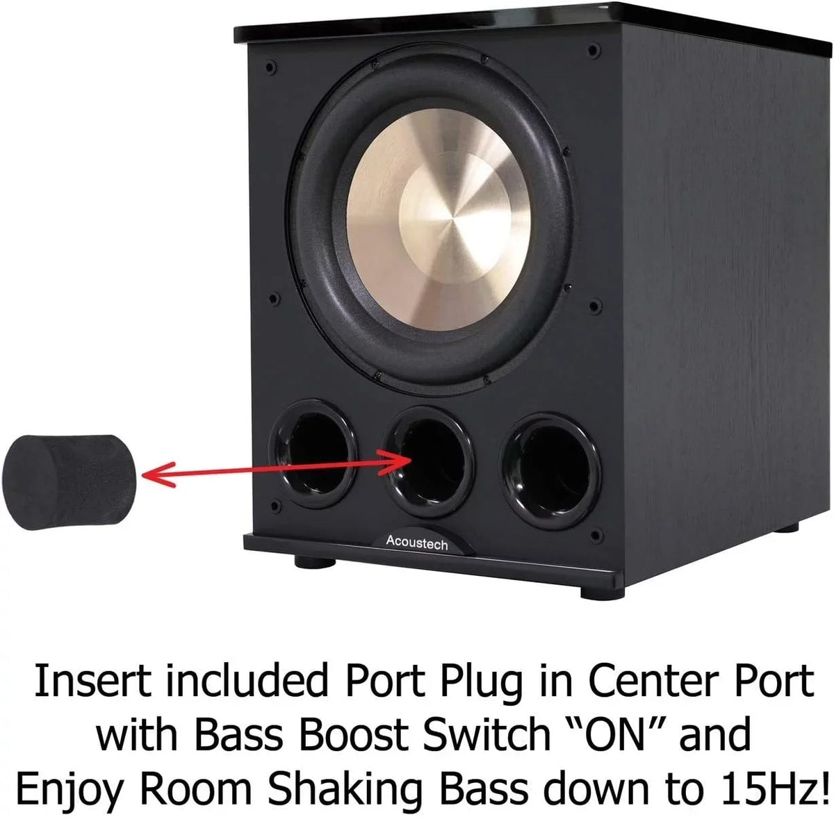 Series C inch I 12 Ports Tri-Tuned Boost B for with Elite Feature 15Hz Subwoofer-1400W and Down PL-300 Bass Room Acoustech BASS to Powered Shaking