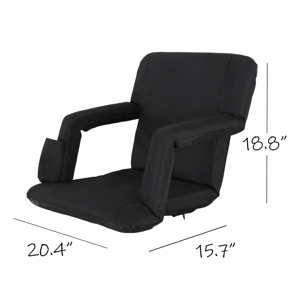 Chair Bleacher Seat Portable ZenSports Reclining for Black 6 Stadium Positions 2PCS