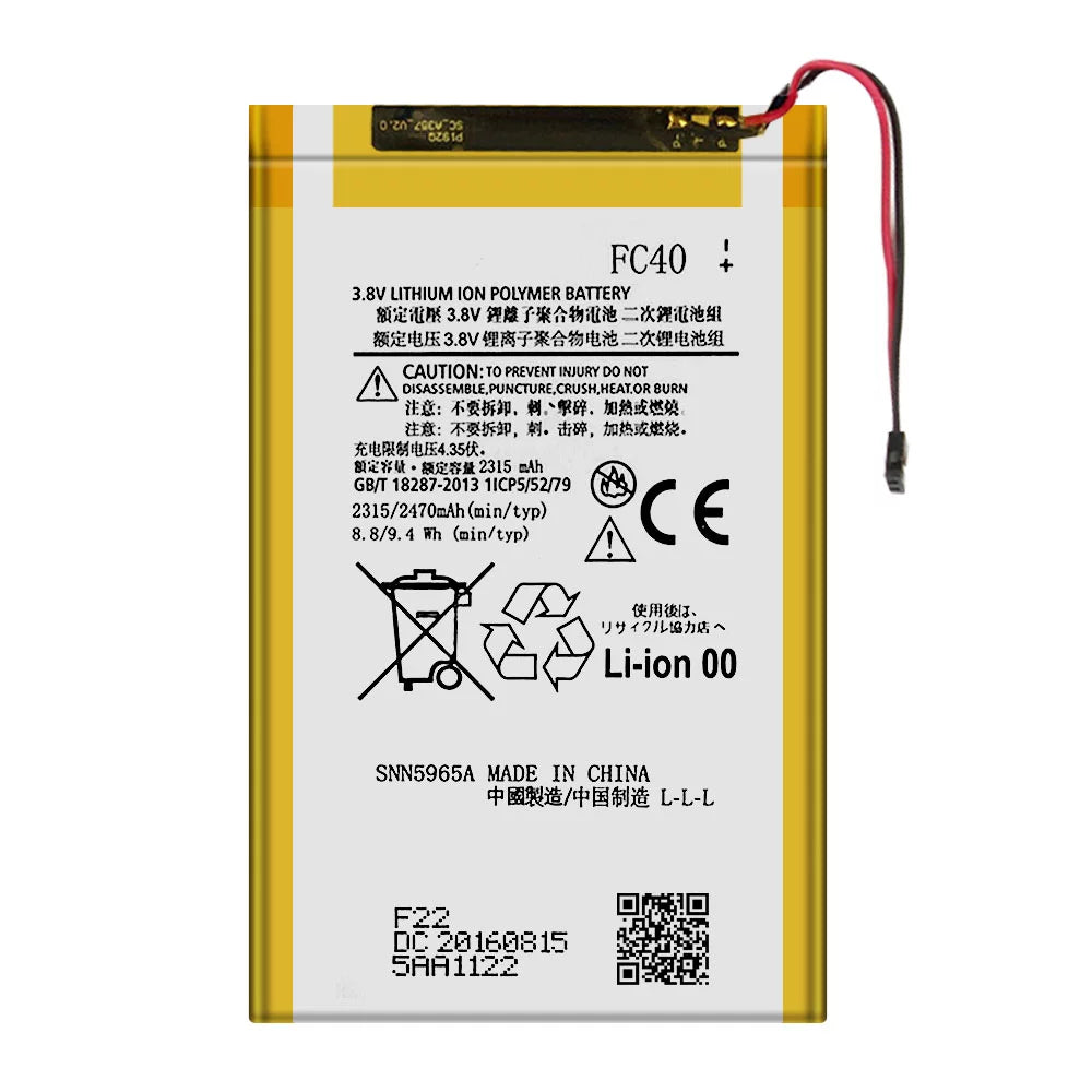 G(2015) 3rd Gen Replacement Moto For G3 TOOL XT1541 Battery FC40 SNN5965A Motorola