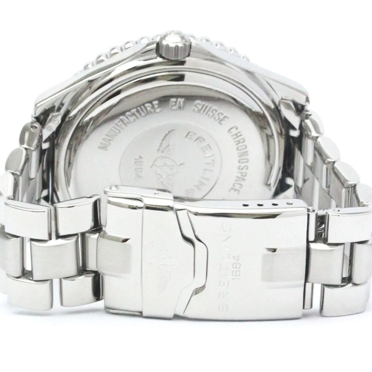 Quartz (Good) BREITLING Pre-Owned Steel BF563779 Polished Chronospace Watch A56012.1 Mens