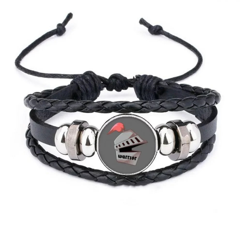 Bracelet Leather Corselet Chevalier Woven Wristband Braided Rope Animation