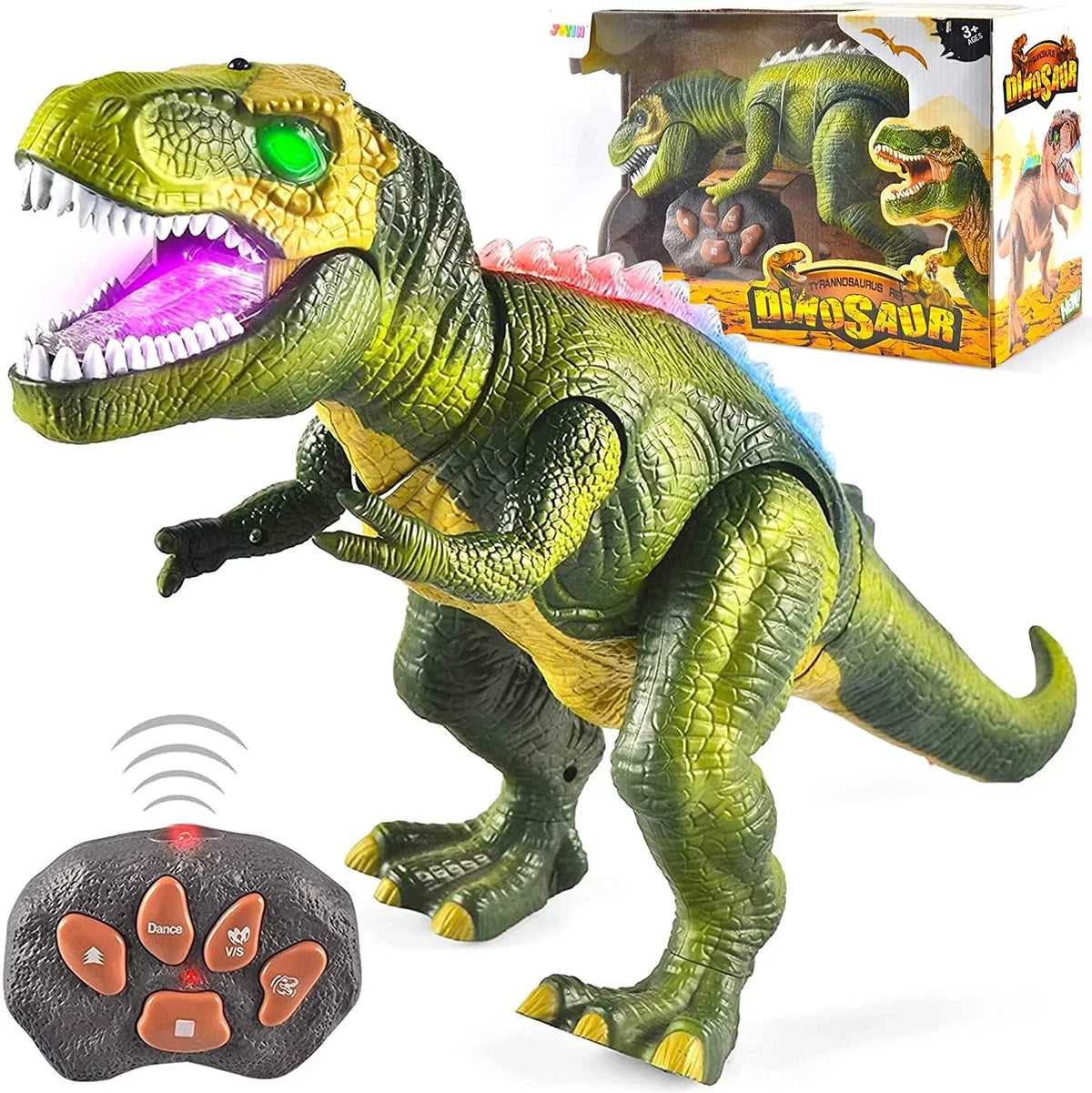 Toy,Electronic Roaring Robot Light Dancing Kids saur dinosaur saur and T with for for Toy Toy Boys JOYIN Toy,Birthday dinosaur Walking Gift Steam dinosaur Rex and Kids Girls,Green Boys,Big Sound,
