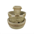 Floral LED Bowl liquid Three Patio 18.25" Garden Lighted exterior Tier Fountain