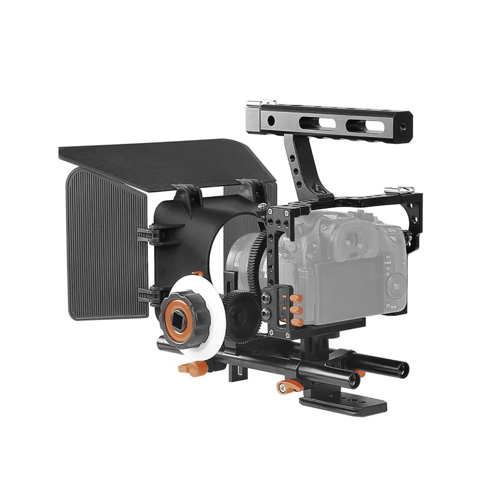 Rig System Making Box Aluminum Mirrorless ILDC for Cage Film Panasonic A7S/A7/A7R/A7RII/A7SII/A7IV GH4 w/ Camcorder Kit Camera Replacement Video for Alloy Matte Camera Moobody C500