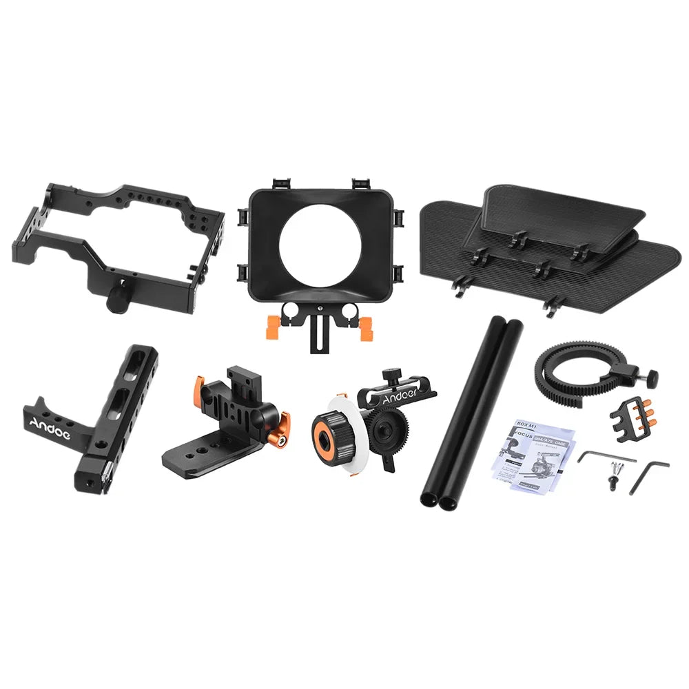 Rig System Making Box Aluminum Mirrorless ILDC for Cage Film Panasonic A7S/A7/A7R/A7RII/A7SII/A7IV GH4 w/ Camcorder Kit Camera Replacement Video for Alloy Matte Camera Moobody C500