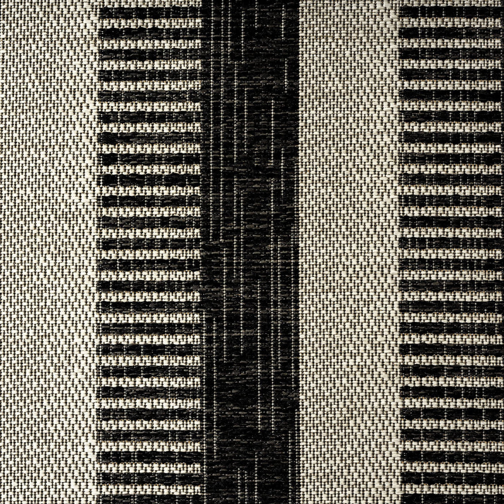 New 5'2"x7'2" Black/Grey, Area Rug, Nicole Striped Patio Charlotte York Miller Country Modern Indoor/exterior