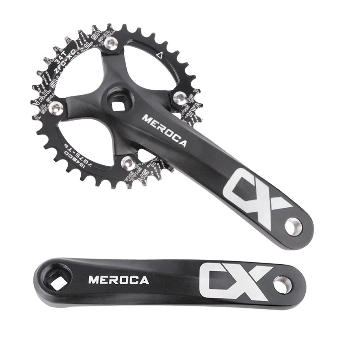BCD - Aluminum Ideal Mountain 170MM MEROCA Ring 8/9/10/11 Set for Bike for 104 Crank Enthusiasts - Biking Single Alloy Speed Crankset,