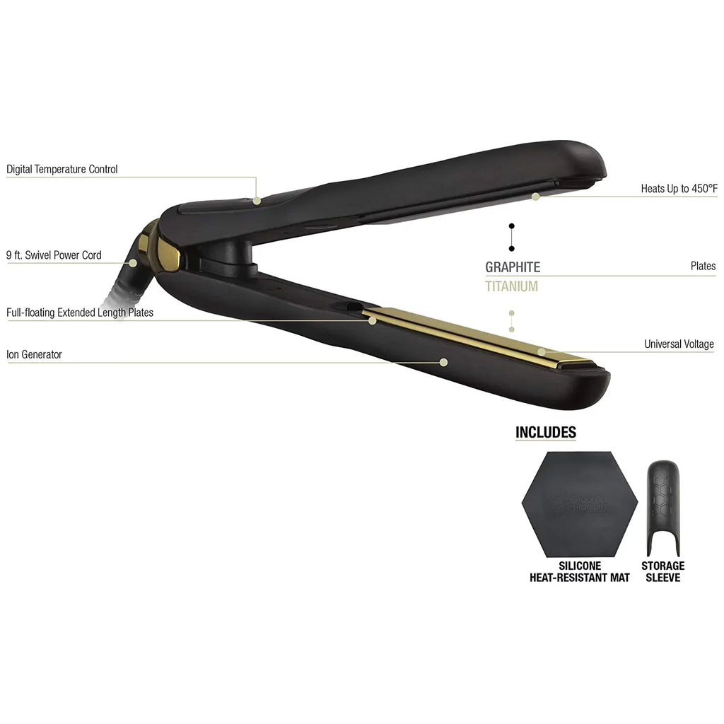 Graphite Ionic BaBylissPRO Titanium - inch. 1 Flat Iron