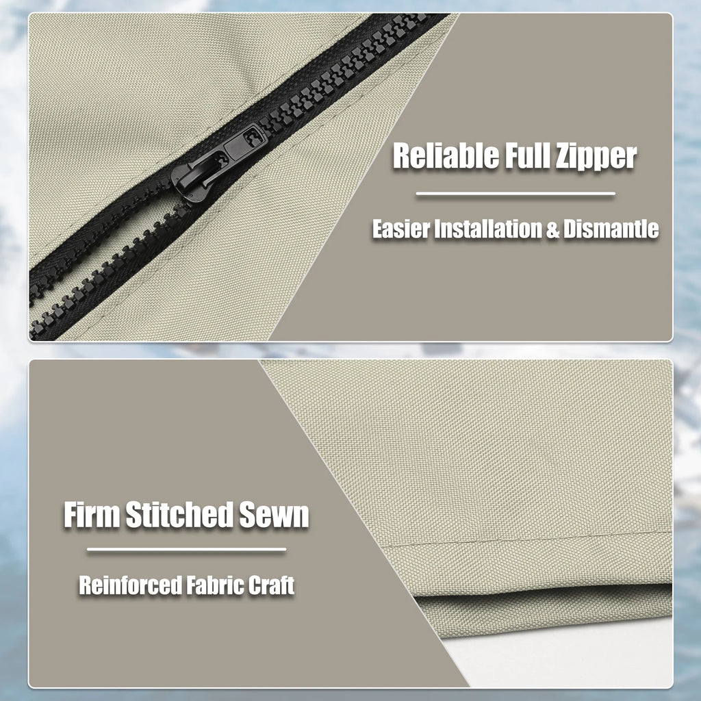 Universal Boot Bow Bimini 600D 3 Beige 4 Cover 91"-96" Unique Canvas Boat Top Width Polyester Storage for Bow Bargains