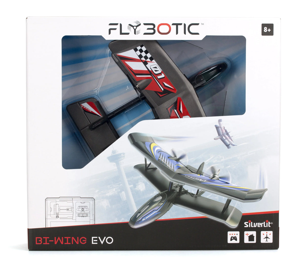 Silverlit Plane- Evo Flybotic Bi-Wing RC Red