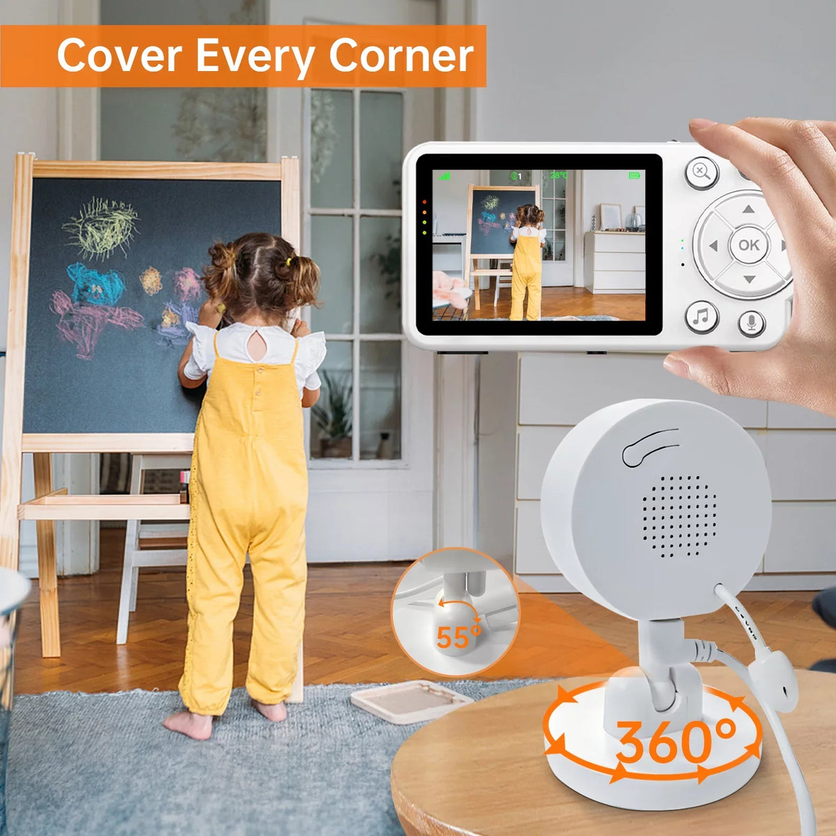 with Monitor, Night Talk, Fixdono Vision, Baby and Monitor Camera Video Baby 480P Audio, 2-Way