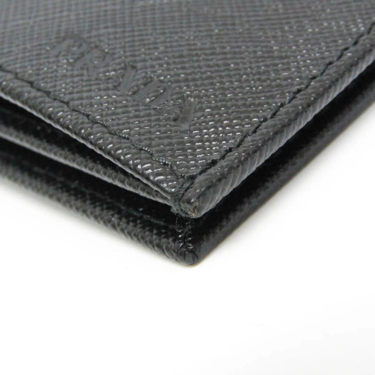 Men's 2M0836 Long Leather Prada (Good) (bi-fold) Black Pre-Owned Saffiano Wallet