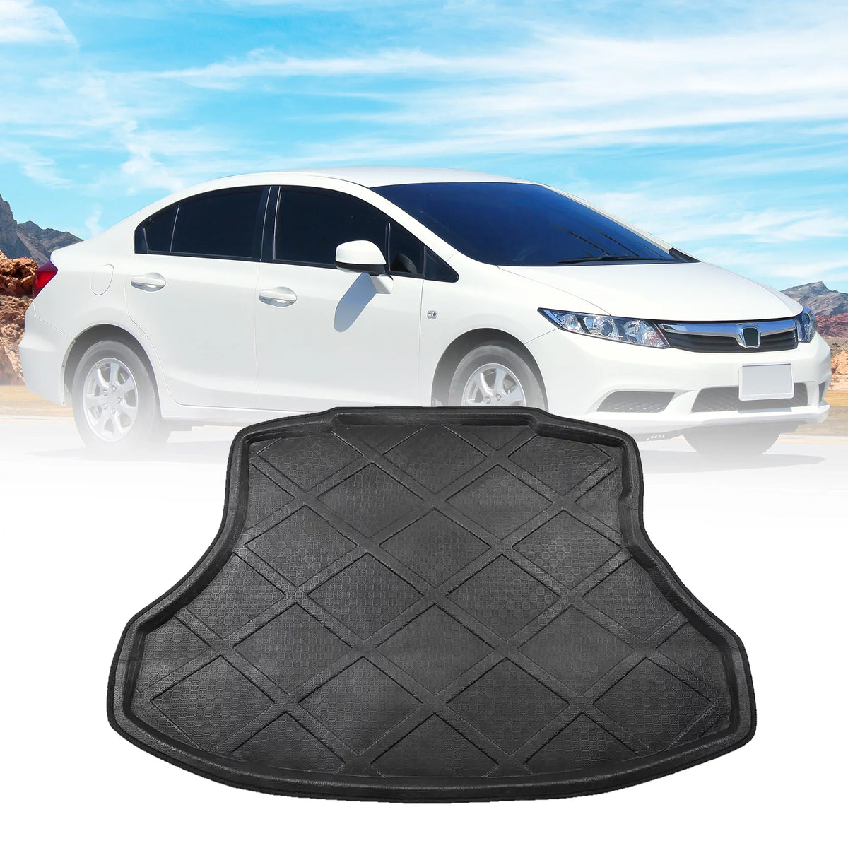 Honda Black climate Civic 2014-2016 Cargo for Floor Mat Trunk All Bargains Unique Sedan