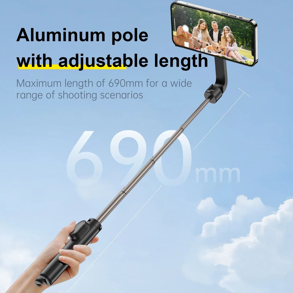 , Magnetic with TELESIN for 27.1 Remote Control Tripod, inch Selfie Rotation Stick