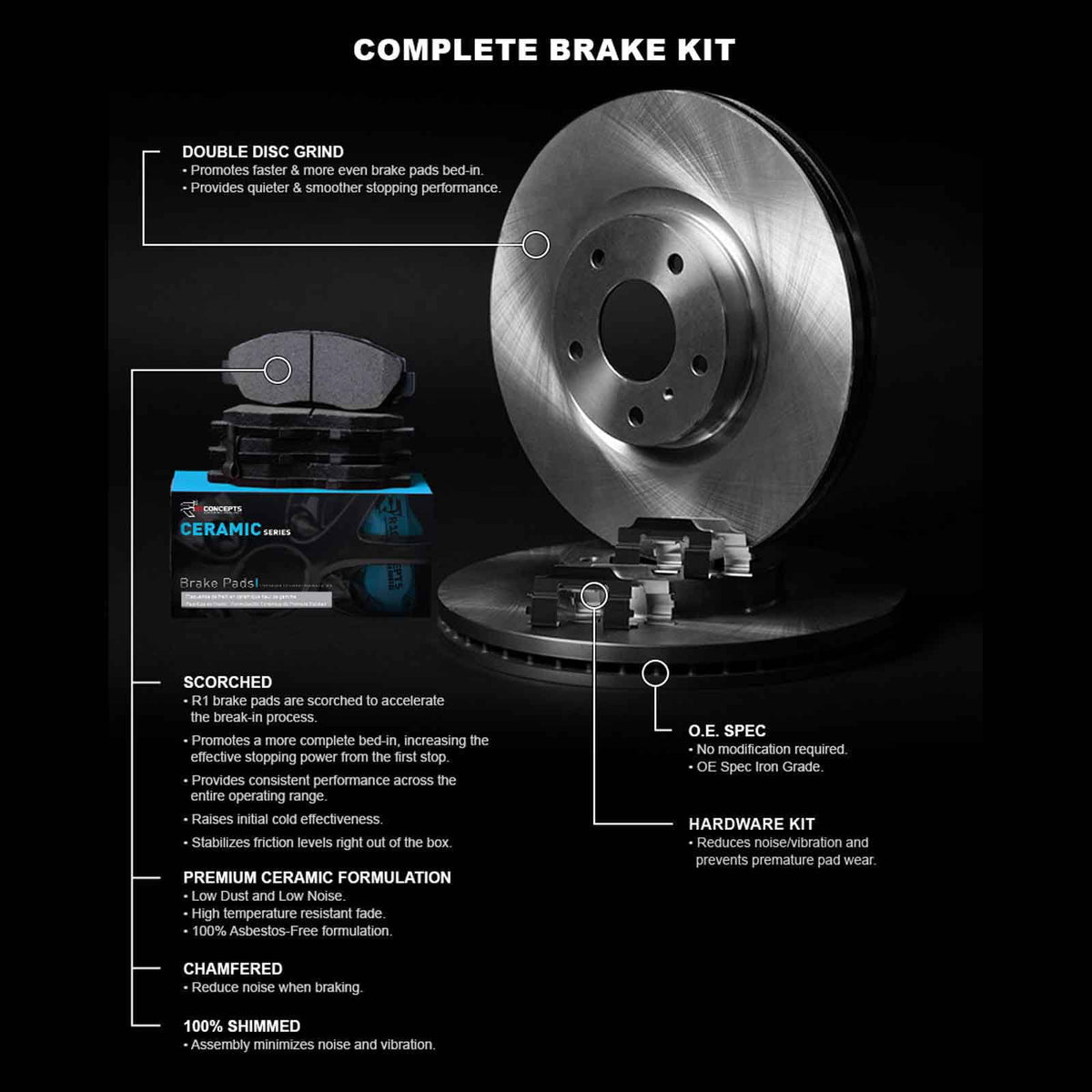 C Fits Series R1 Brake select: Concepts 63147 Rotor -BENZ E With Concepts Ceramic Line Wfwh1 2008-2015 R1