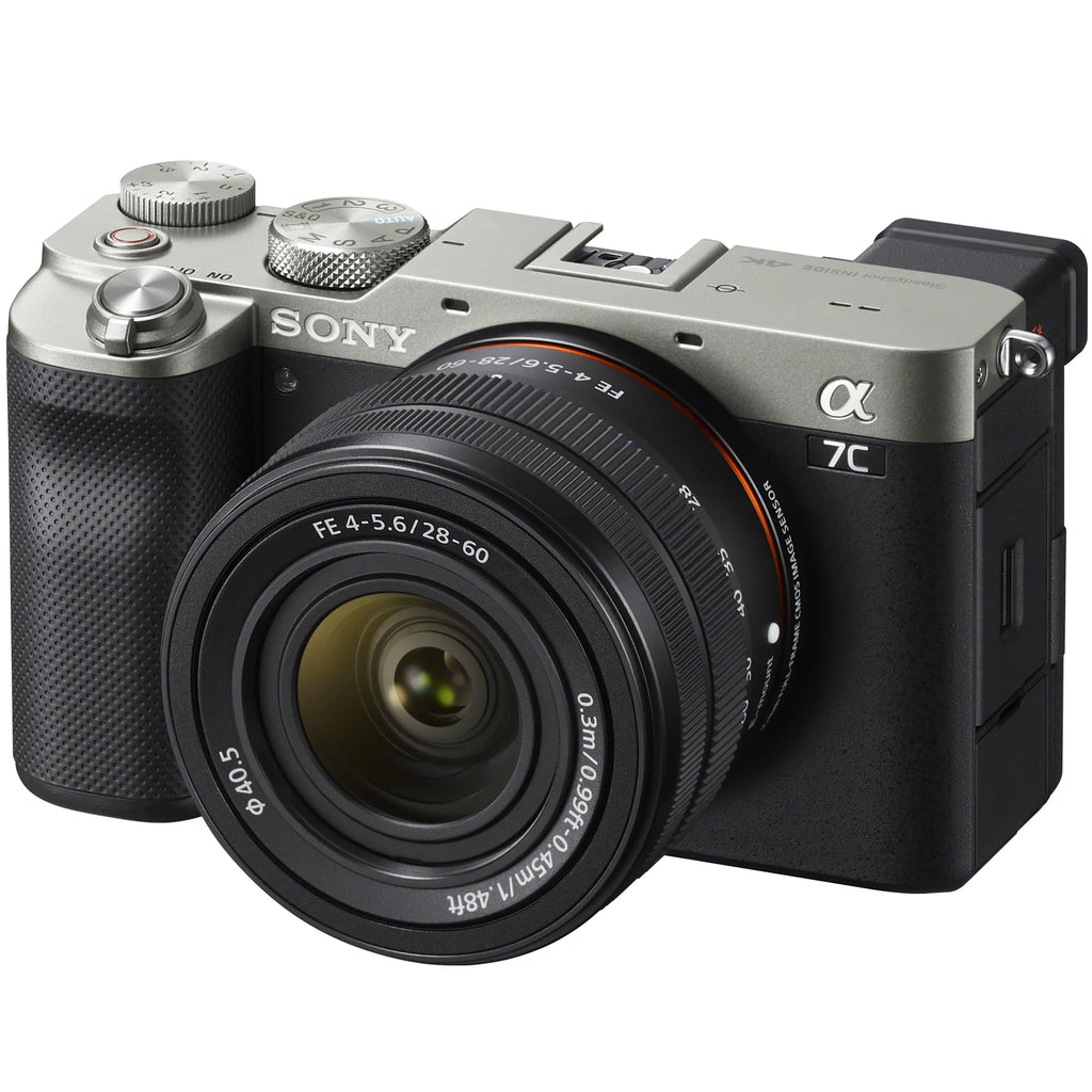 Vlogger Kit Accessories Remote Full Gear Mirrorless F4-5.6 GP-VPT2BT Battery 28-60mm 2x Bundle ILCE7CL/S with ACCVC1: Bag + Body & + Shooting Grip Frame w. + Silver Wireless a7C Deco Camera Lens