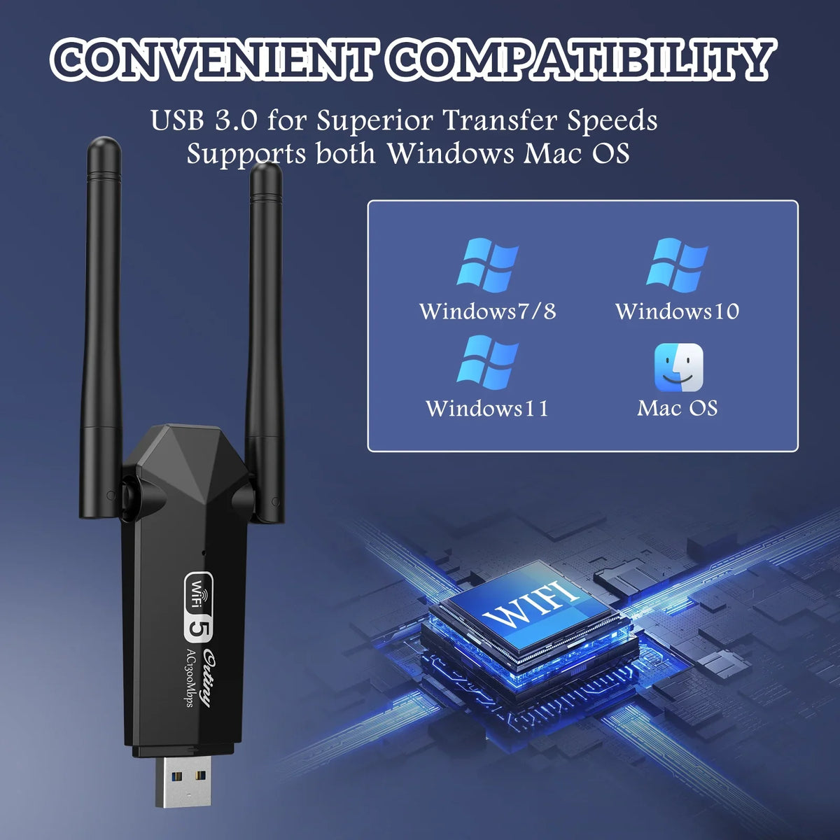 for for 1300Mbps Supports Wireless Windows WiFi USB WiFi Dongle Adapter Ortiny Network Adapter Wireless PC, Laptop Desktop Adapter, Dual 11/10/8/7, Band USB Dual Mac OS 5G/2.4G Band 10.9-10.15 WiFi