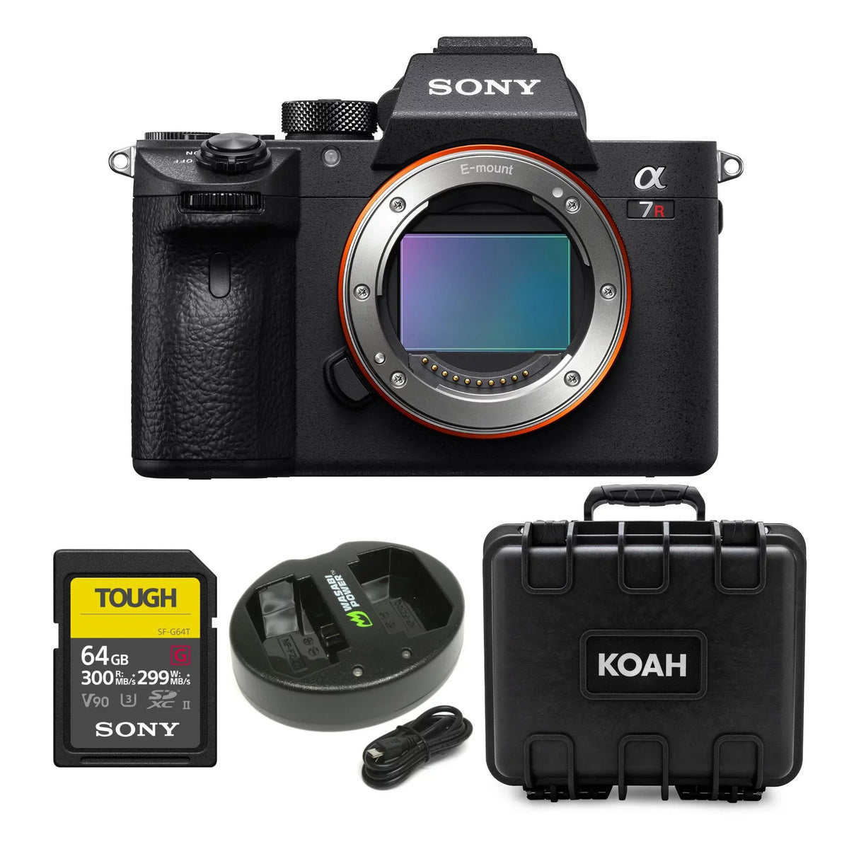 Mirrorless Accessory III Bundle Alpha with SD Body Card 64GB and a7R Camera