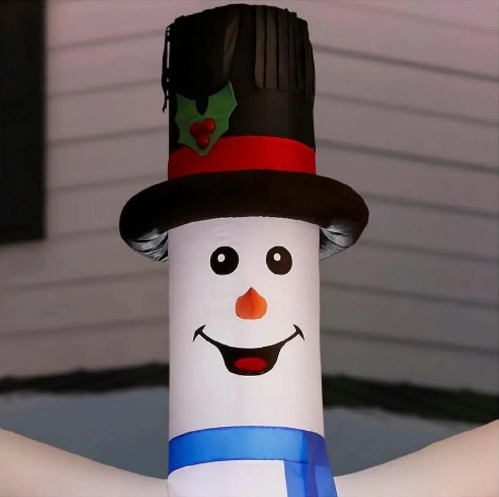 White Gemmy Wire in. 144 Inflatable, Snowman 9070602 Jiggler Jolly