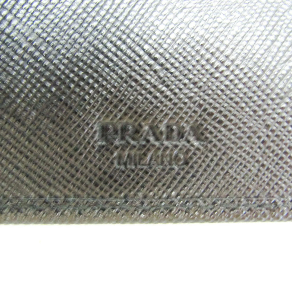 Men's 2M0836 Long Leather Prada (Good) (bi-fold) Black Pre-Owned Saffiano Wallet