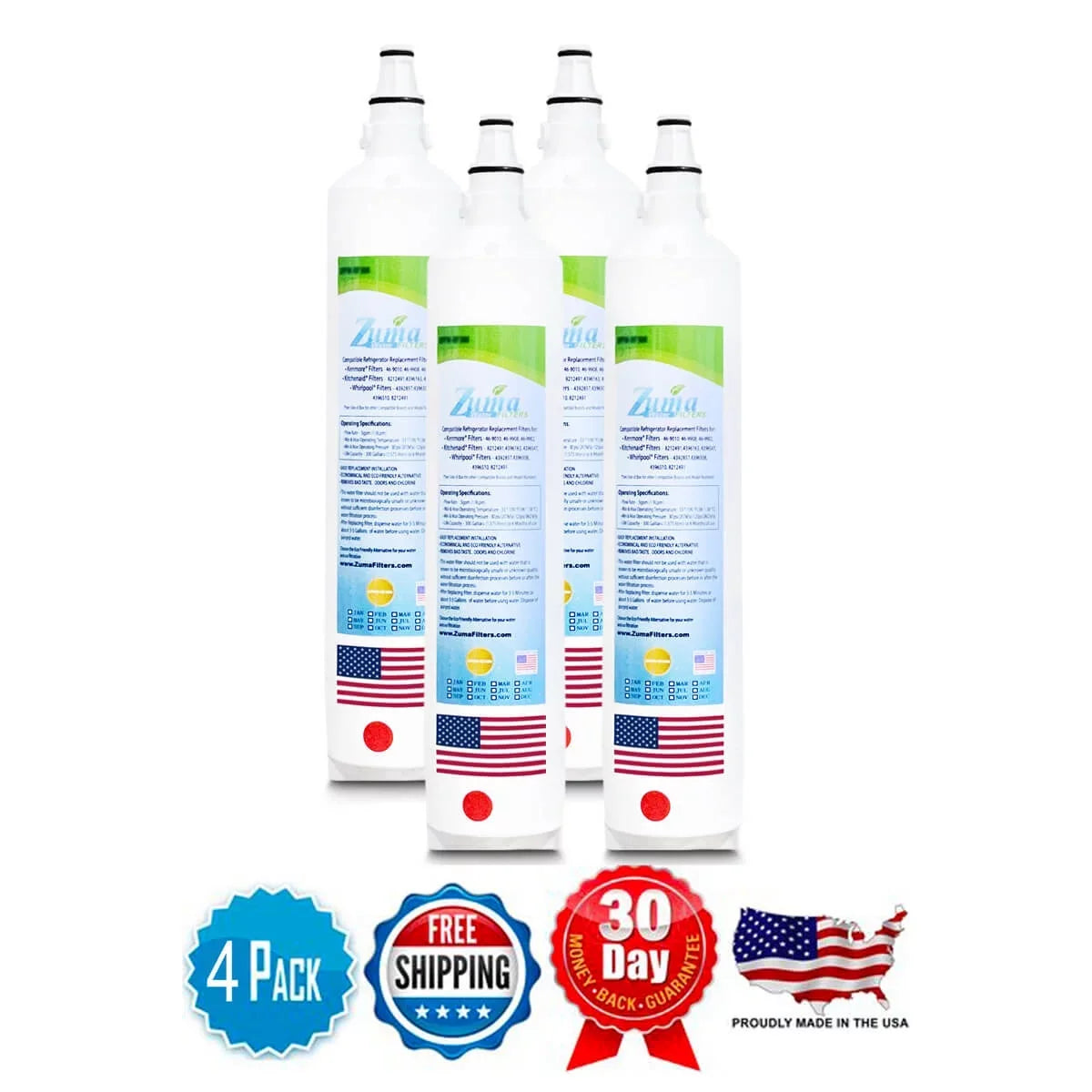 Pack Made Brand IT36CIIDLH ZWFZ1-RF750 , Subzero® liquid Filters ZUMA in , U.S.A. # - 4 Model , with - Compatible