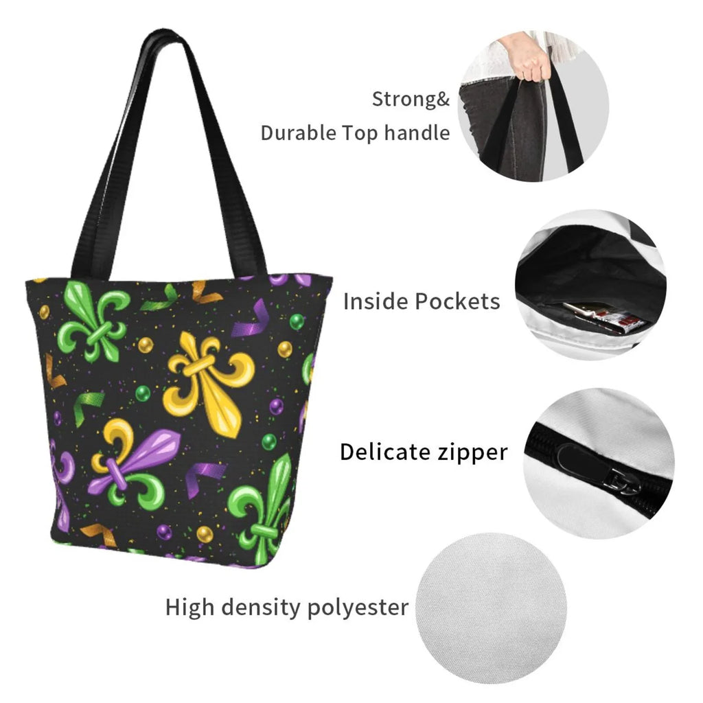 Handbags Bag,Shoulder Bag Women'S Large Carnival4 Lukts Mardi Hobos Gras Capacity Tote Bag Shopping