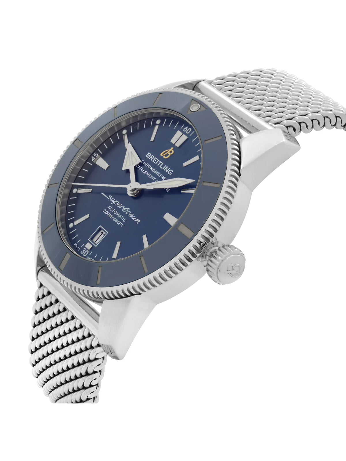Super Mens Breitling Automatic Watch Blue Steel Heritage AB2020161C1A1 Dial