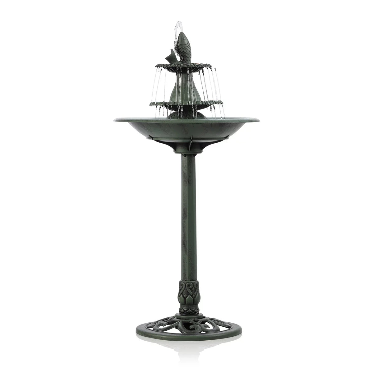 3-Tier Green Fountain Pedestal Bird Corporation Alpine Bath, Plastic