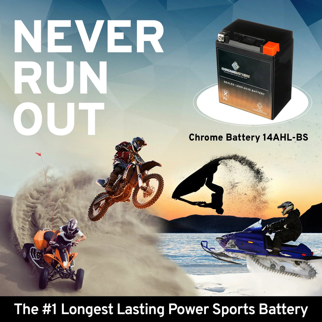 YTX14AHL-BS Cougar Volt,12 Cat 1993 210 12 (14AHL-BS for Chrome CCA) Battery Arctic Battery Snowmobile Ah,