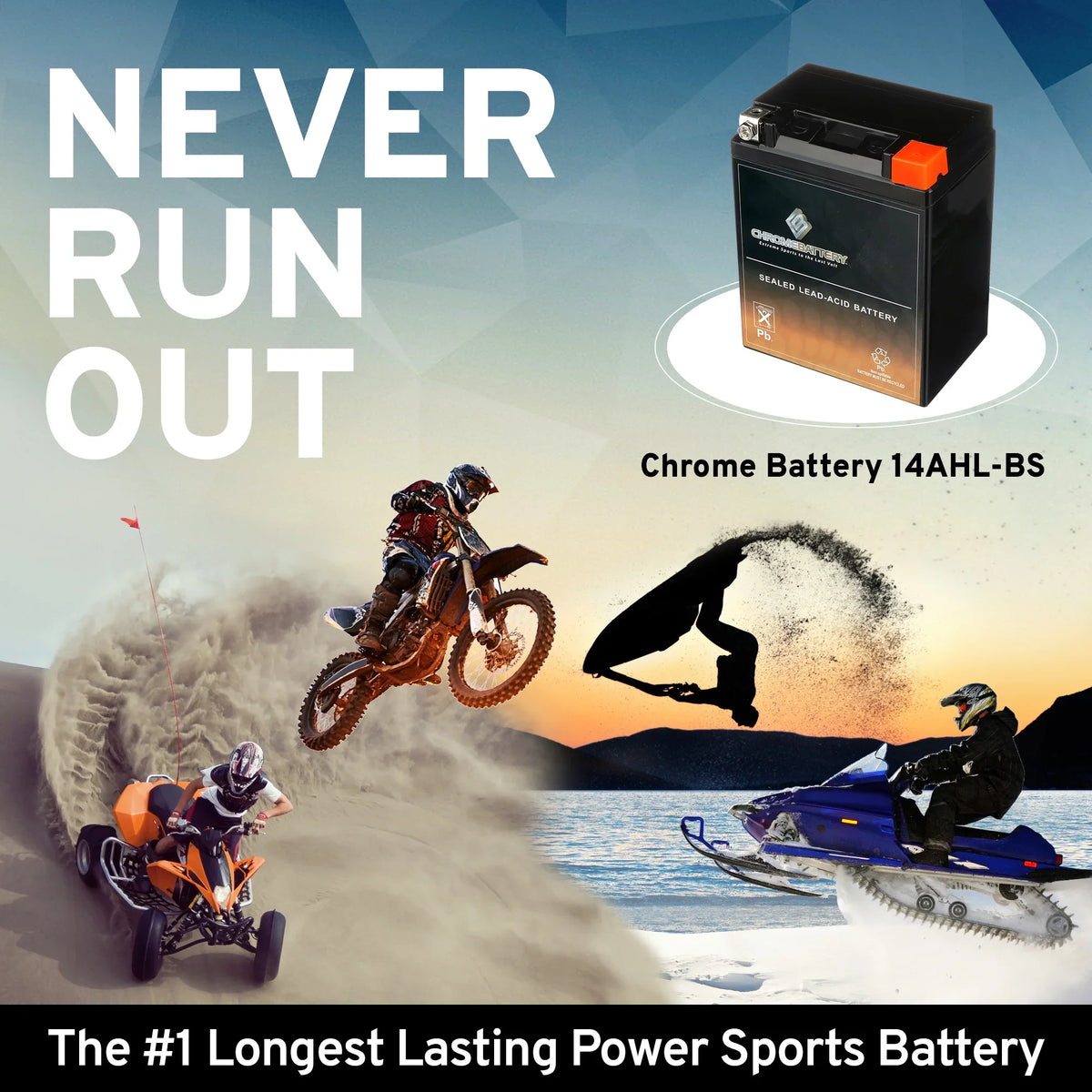 YTX14AHL-BS Cougar Volt,12 Cat 1993 210 12 (14AHL-BS for Chrome CCA) Battery Arctic Battery Snowmobile Ah,