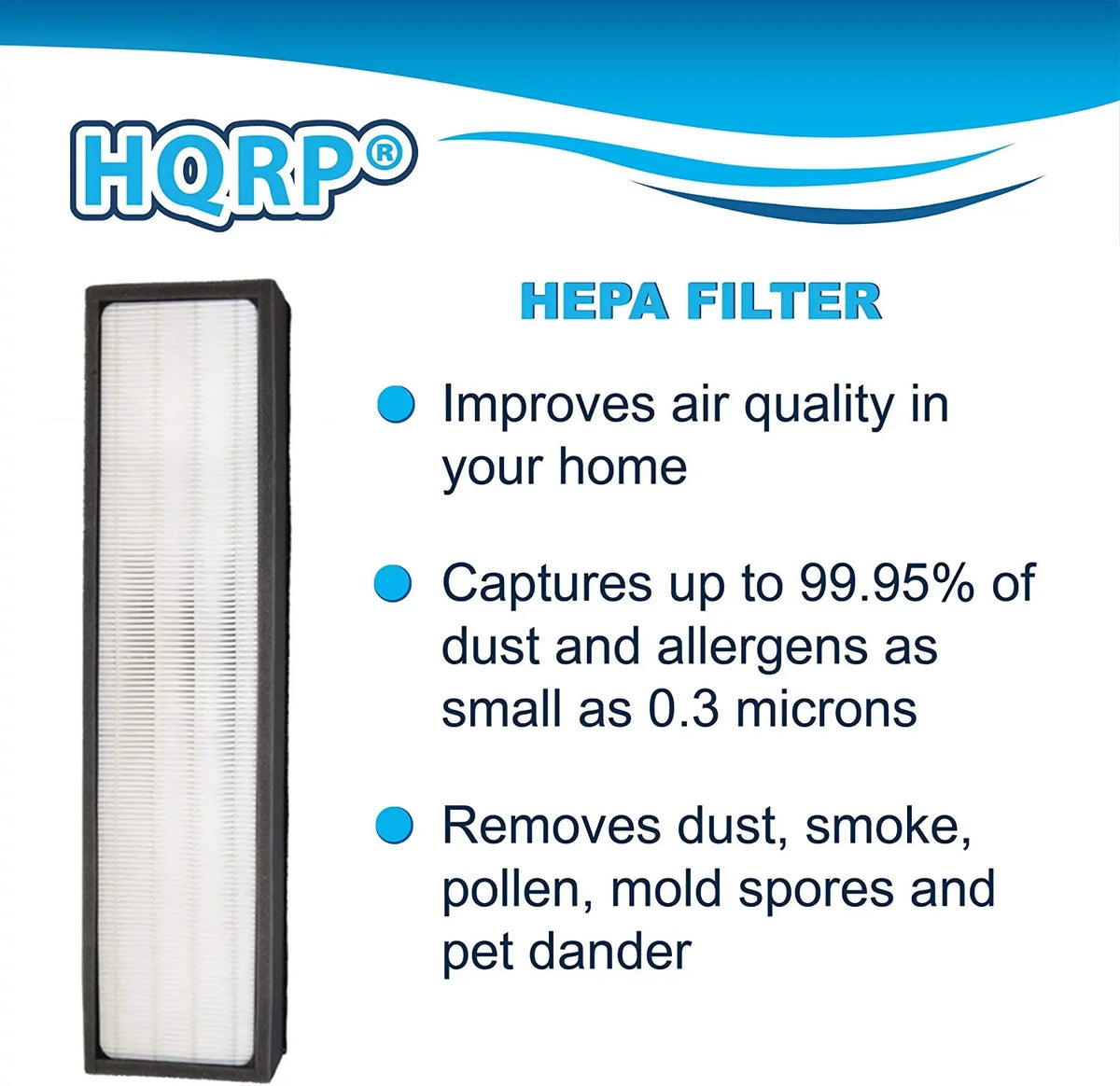 XL Z HQRP Decker for fits Tower BXFLTZ Filter Air Black & 2-pack Replacement Purifier BXAP250