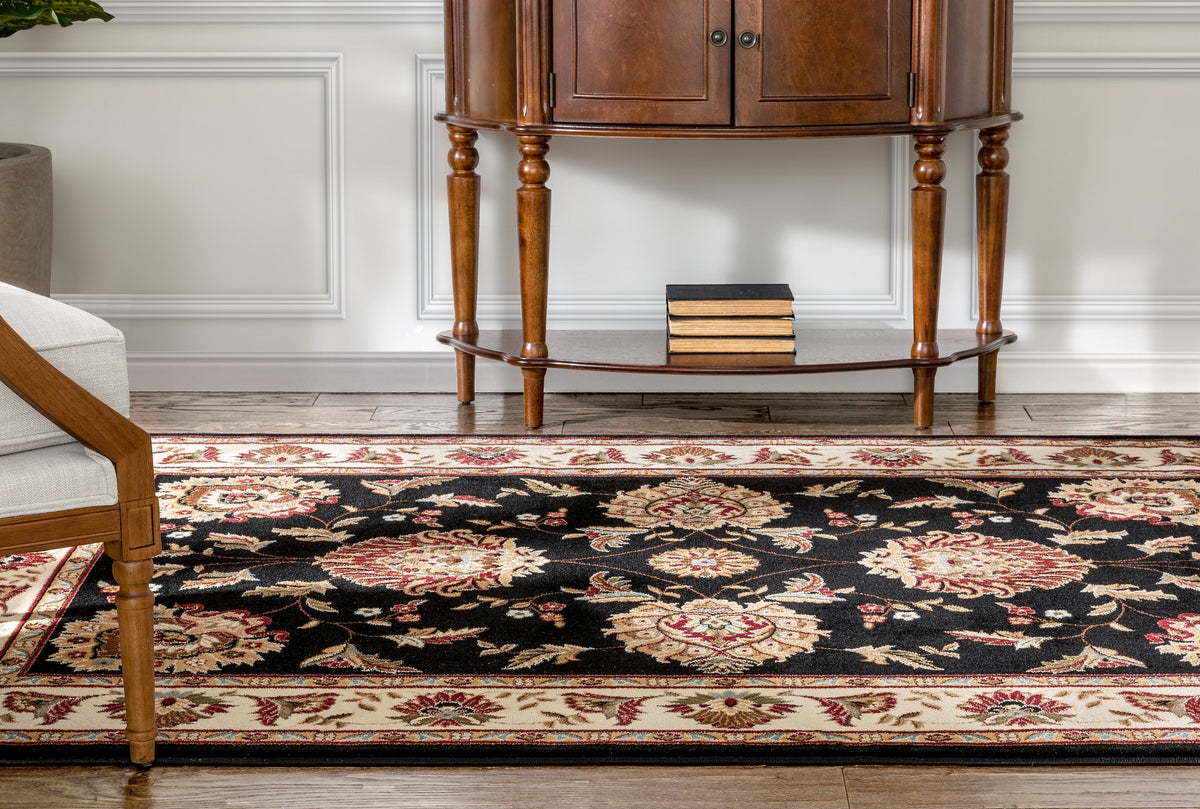 Abbasi 10'6" 7'10" Rug Well Black x Woven Area Timeless Oriental Persian
