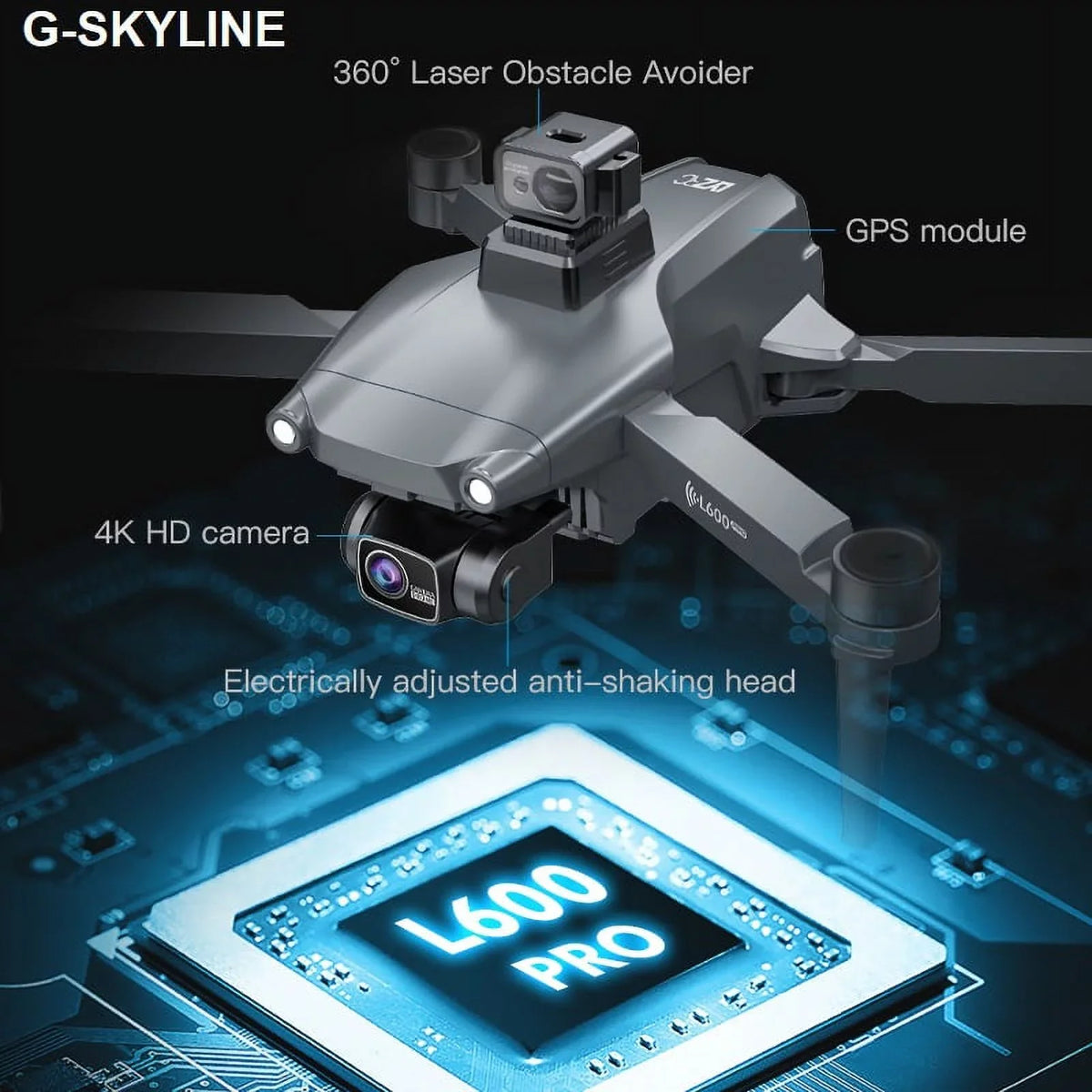 Power Camera Brushless 5G L600 Dural G-SKYLINE Full PRO Drone 3Km 4K FPV distance RC GPS